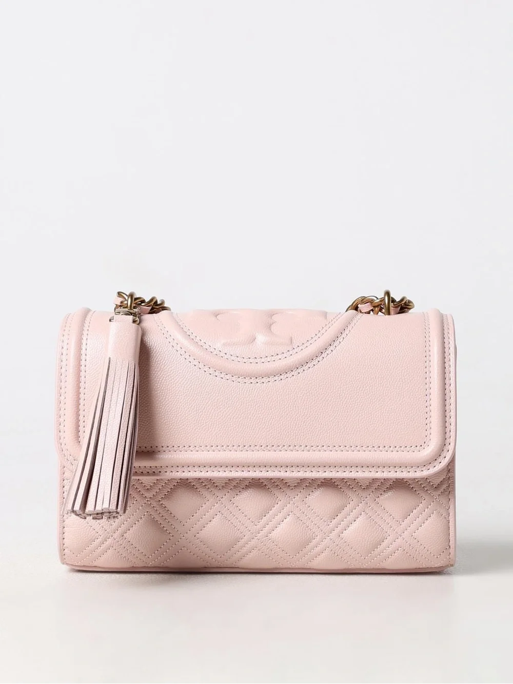 Tory Burch Blush Pink Quilted Fleming Shoulder Bag